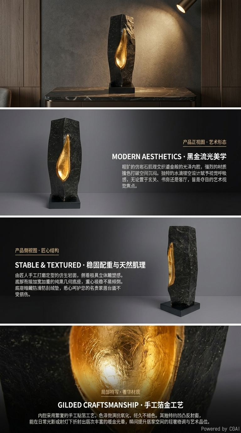 家居工艺摆件雕塑艺术摆件家居装饰品现代简约风格详情2