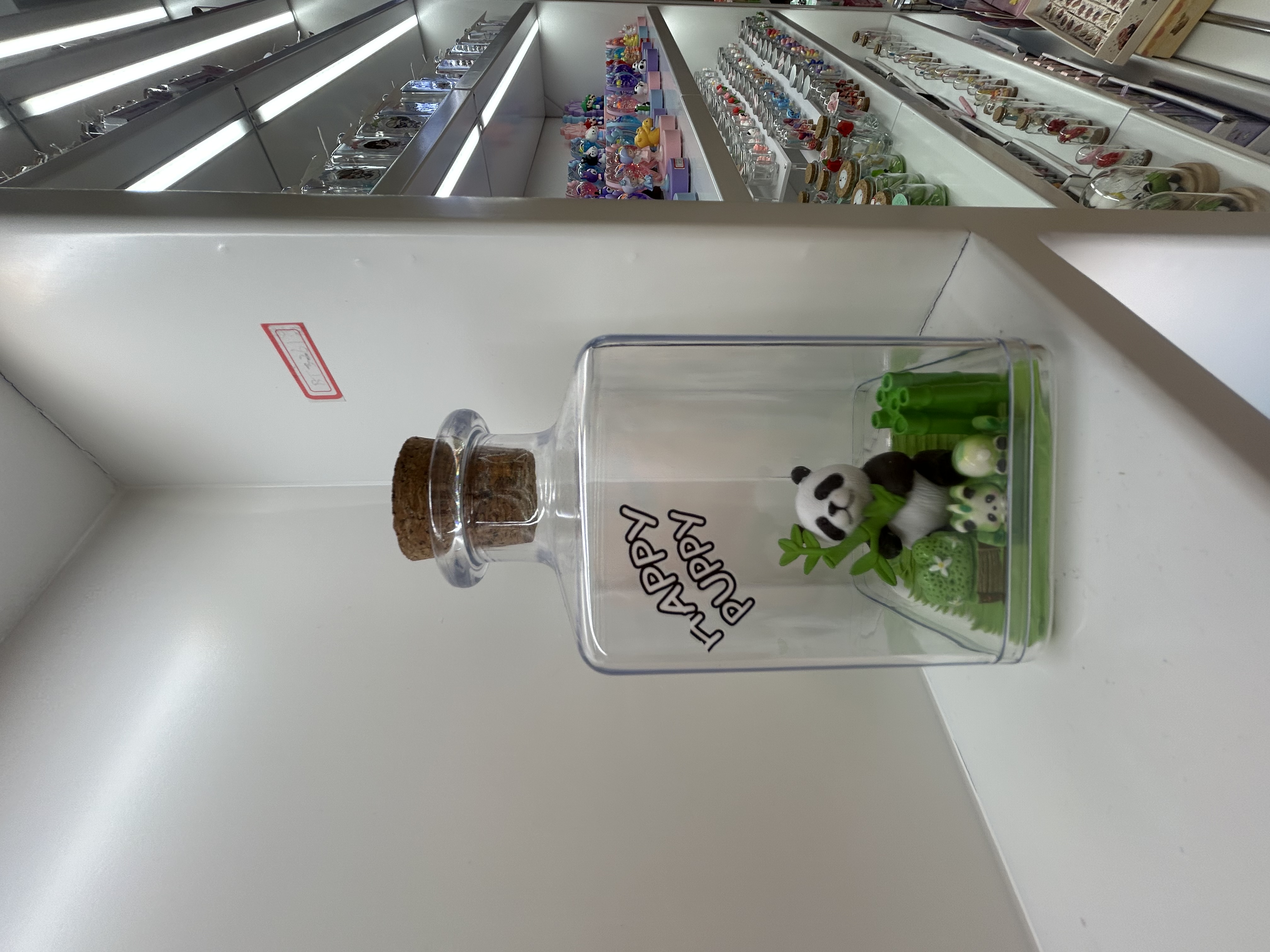 这是一款熊猫主题漂流瓶微景观摆件，属于创意桌面装饰类文创产品。文创节日礼品详情图2